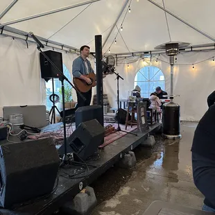 Musician playing at their 2 year anniversary party!