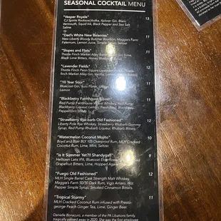 menu