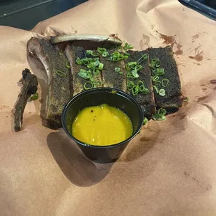 Half rack of ribs with the Carolina mustard sauce
