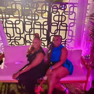 Fabulous ladies taking in the fresh air enjoying the night out