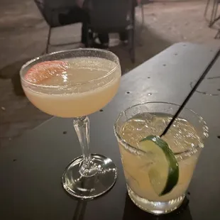 Ruby Sipper (delicious!) and Proper Margarita (with all fruit juice and no sour mix...fantastic!