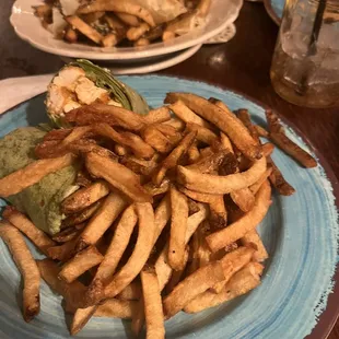 buffalo chicken wrap and 1747 fries