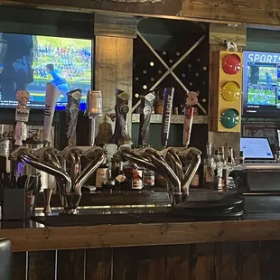 the bar and televisions