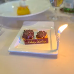 Complimentary birthday eclairs