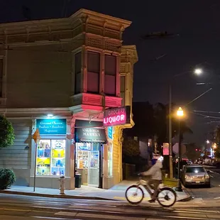 a bicyclist passing by