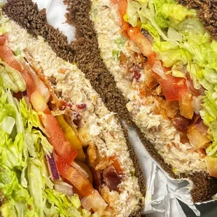 Homemade Tuna Salad on Squaw Bread with Bacon