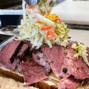 Pastrami Coleslaw on Rye