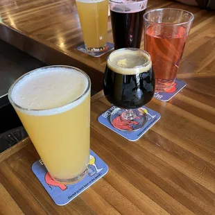 a variety of beers