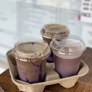 Ube Latte with an extra shot of coffee