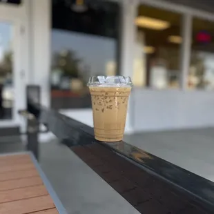 Iced Honey Lavender Latte with Oat Milk