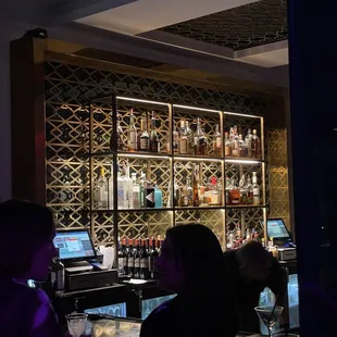two people sitting at a bar
