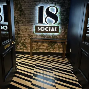 a black and white striped floor
