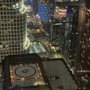 a view of a city at night