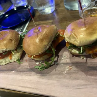 Buffalo chicken sliders