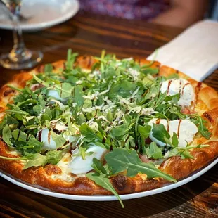 prosciutto Aruga and Burrata Pizza