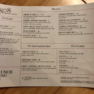 Brunch Menu