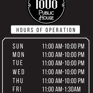 Hours of Operation