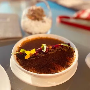 a bowl of food on a table