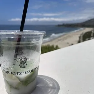 Delicious mock tail coconut mojito with lots of mint