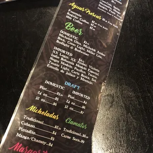 the menu