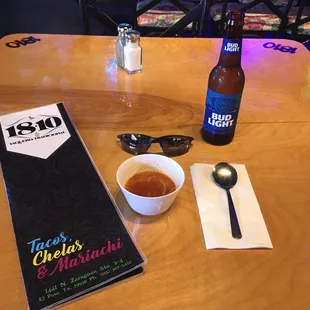 Complimentary sopita and my Bud light! Sopita was awesome, great taste!!!