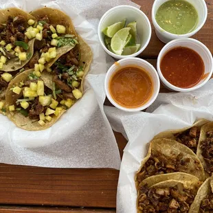 Tacos al pastor and buche