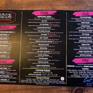menu