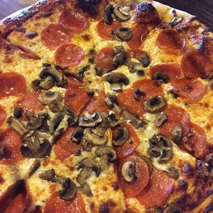 14" pepperoni and mushroom
