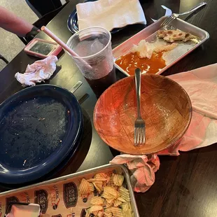 a table full of food