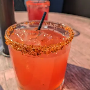 a drink with a straw in it