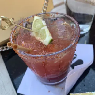 a close up of a drink in a glass