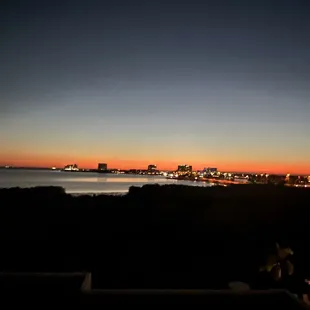 a view of a city at night