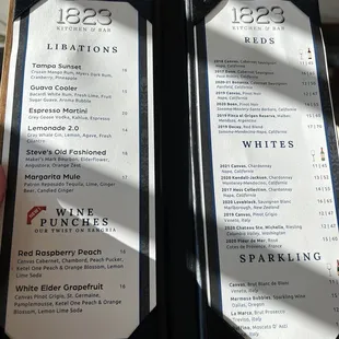 2023 June 9 drink menu pages 3 &amp; 4