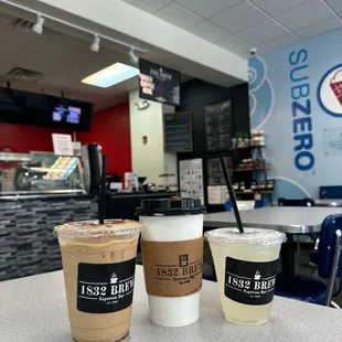 1. Ice snickerdoodle  2. The 1874 3. Lotus plant energy lemonade