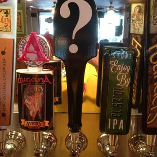 Take a crack at the Mystery Beer on tap - the correct guesser wins a pitcher of beer and a swag bag! It's a nifty game.