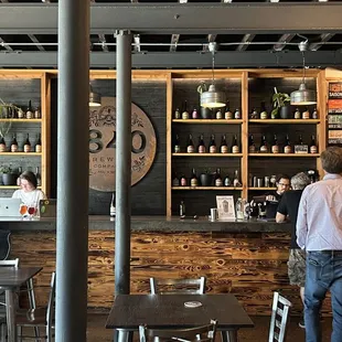 people in the bar area