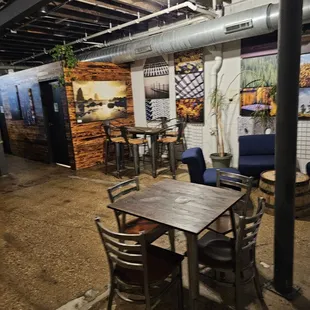 the interior of the brewery