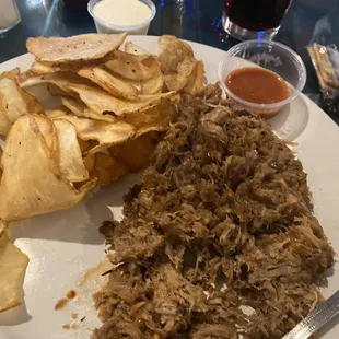 BBQ platter and chips