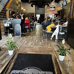 the entrance to the restaurant