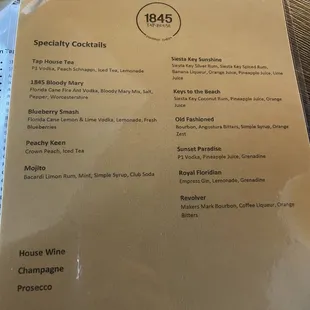menu