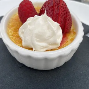 Creme brûlée - incredible! I recommend trying this dessert. The crisp was very well done and the cream matched it.
