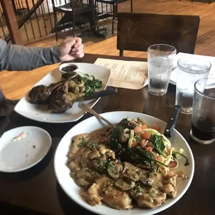 Rack of lamb and chicken Marsala