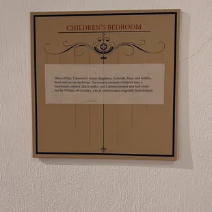 Information on the Children&apos;s Bedroom