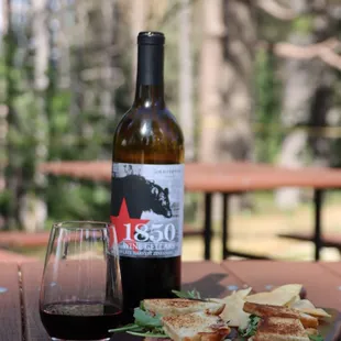 Gourmet Grilled Cheese Sandwiches paired with wine.
