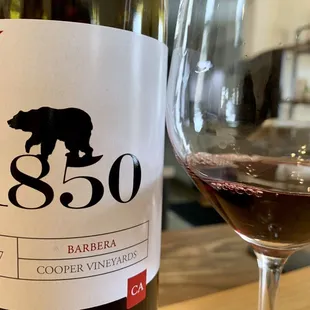 a glass of wine and a bottle of wine