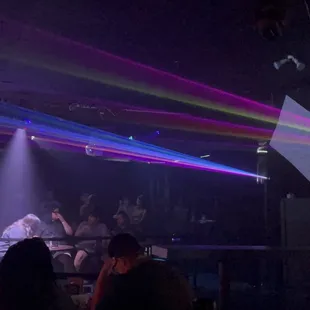 a group of people dancing in a club