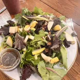 Salad du jour (really good - pears, cranberries, candied pecans)
