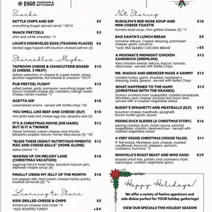 This is the menu for the month of December. Christmas movie theme! Love it!