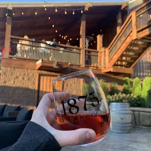 Rosé in their outdoor seating area