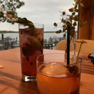 Blackberry Mojito and Black Manhattan